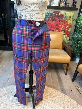 Topman Purple and Red Tartan Slim Chinos